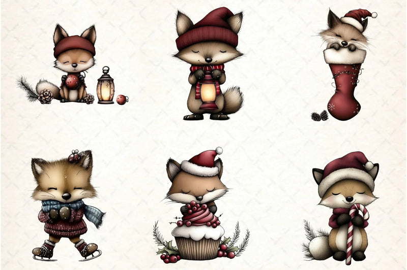Whimsical Fox Clipart Bundle - CraftNest - Digital Crafting and Art