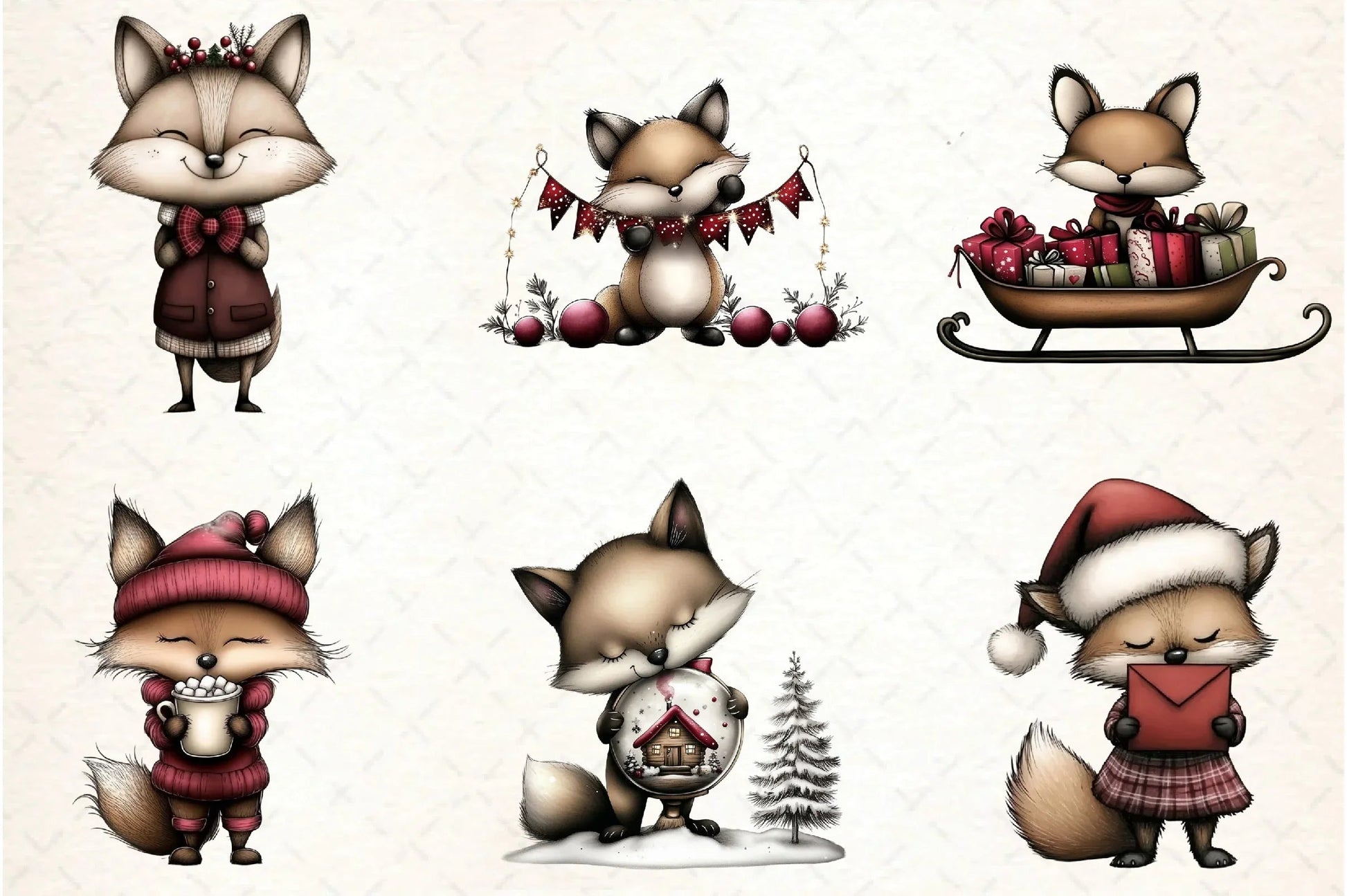 Whimsical Fox Clipart Bundle - CraftNest - Digital Crafting and Art