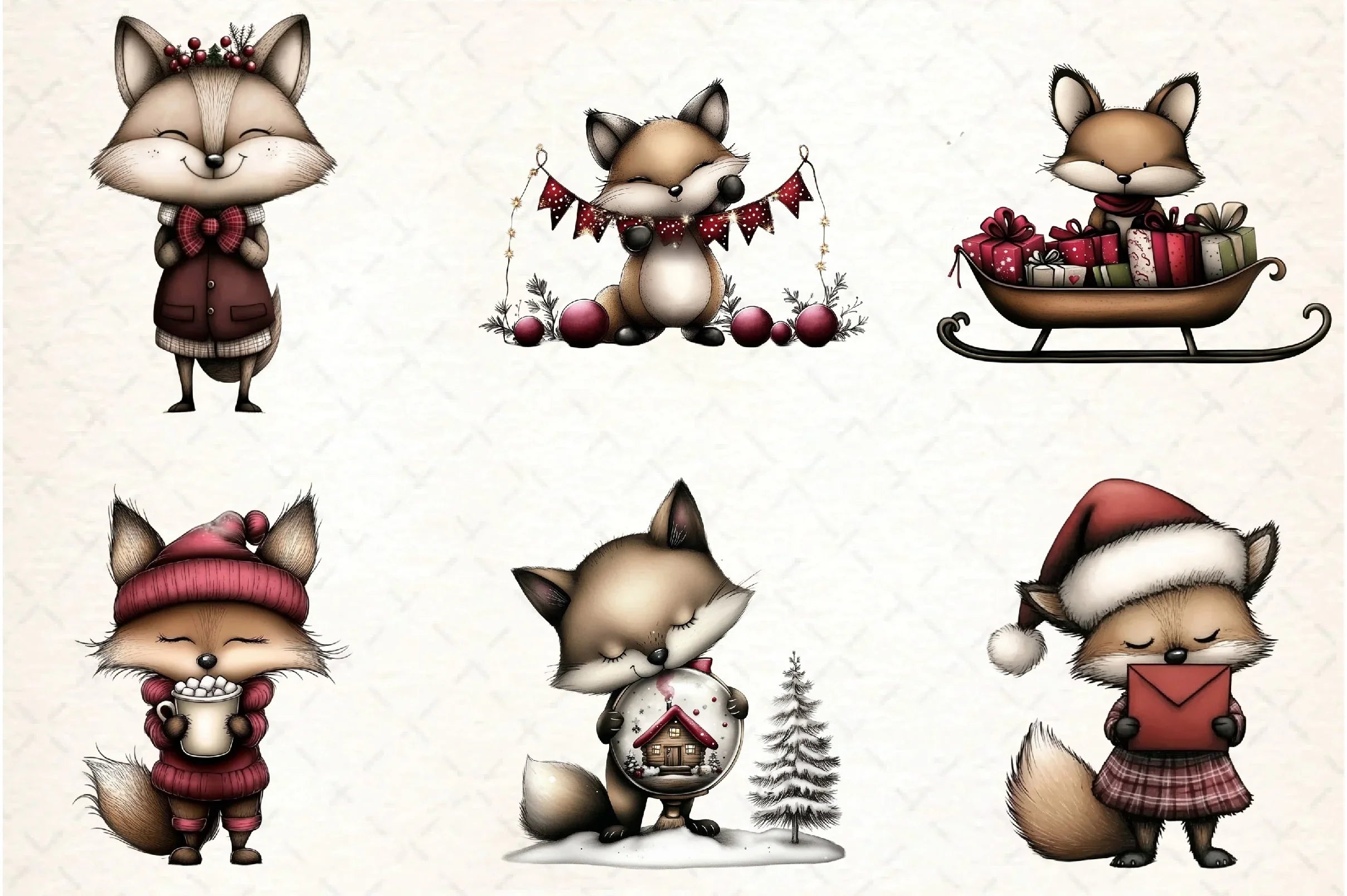 Whimsical Fox Clipart Bundle - CraftNest - Digital Crafting and Art