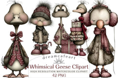Whimsical Geese Clipart Bundle - CraftNest - Digital Crafting and Art