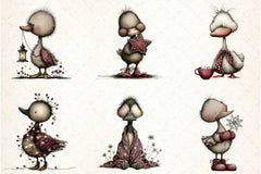 Whimsical Geese Clipart Bundle - CraftNest - Digital Crafting and Art