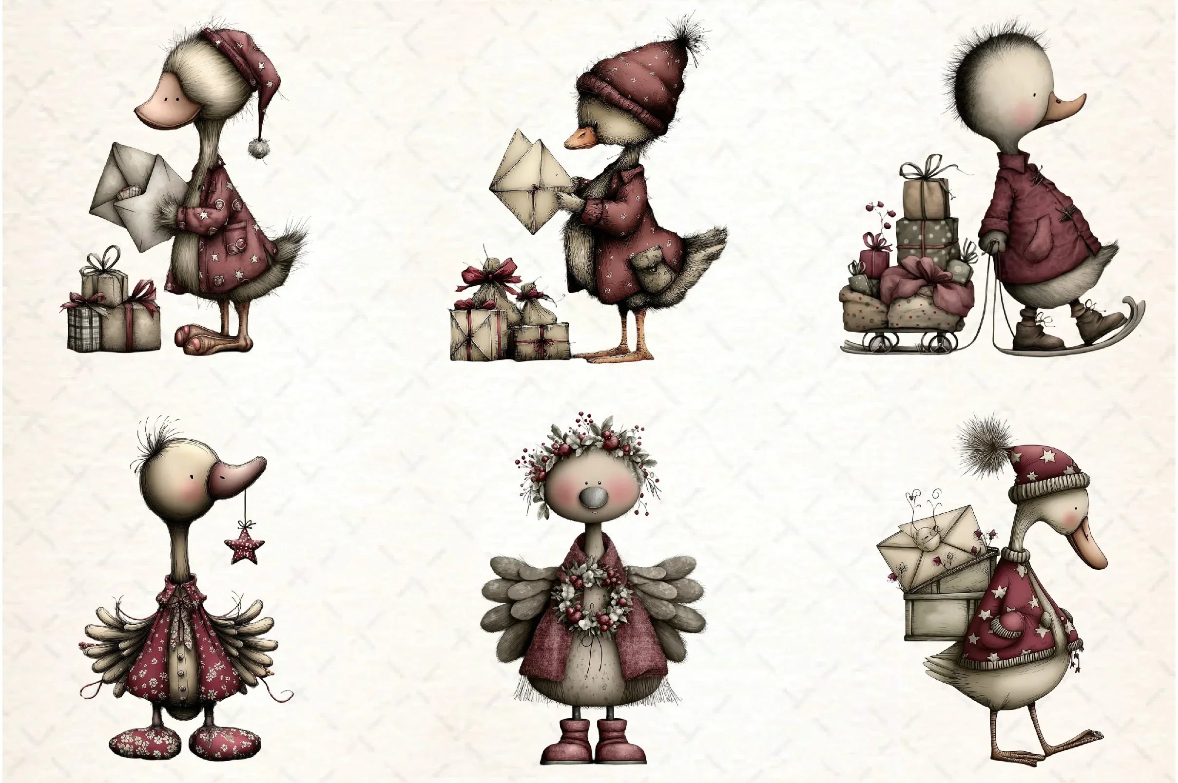 Whimsical Geese Clipart Bundle - CraftNest - Digital Crafting and Art