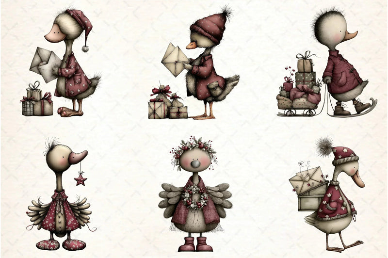 Whimsical Geese Clipart Bundle - CraftNest - Digital Crafting and Art