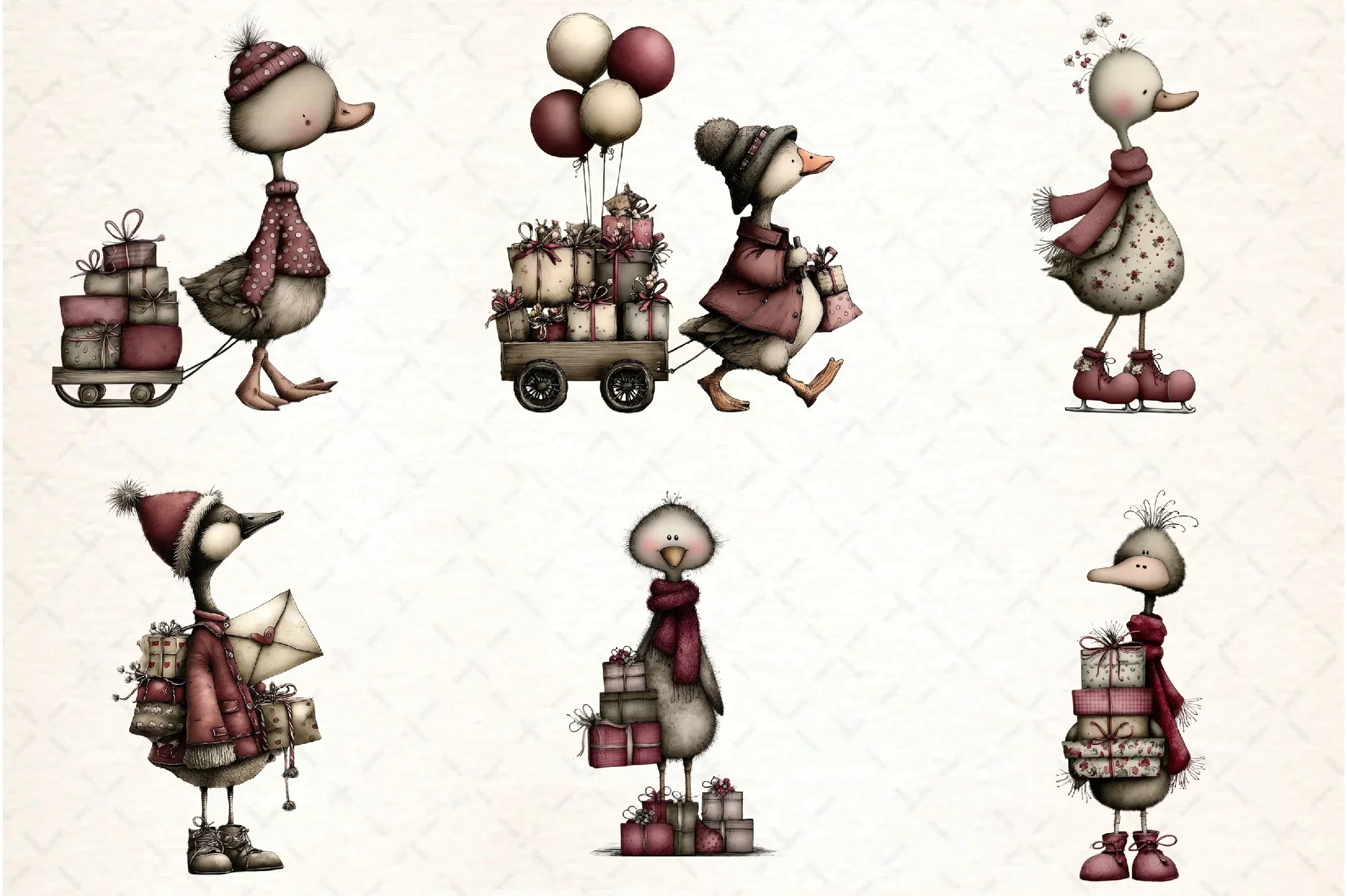 Whimsical Geese Clipart Bundle - CraftNest - Digital Crafting and Art