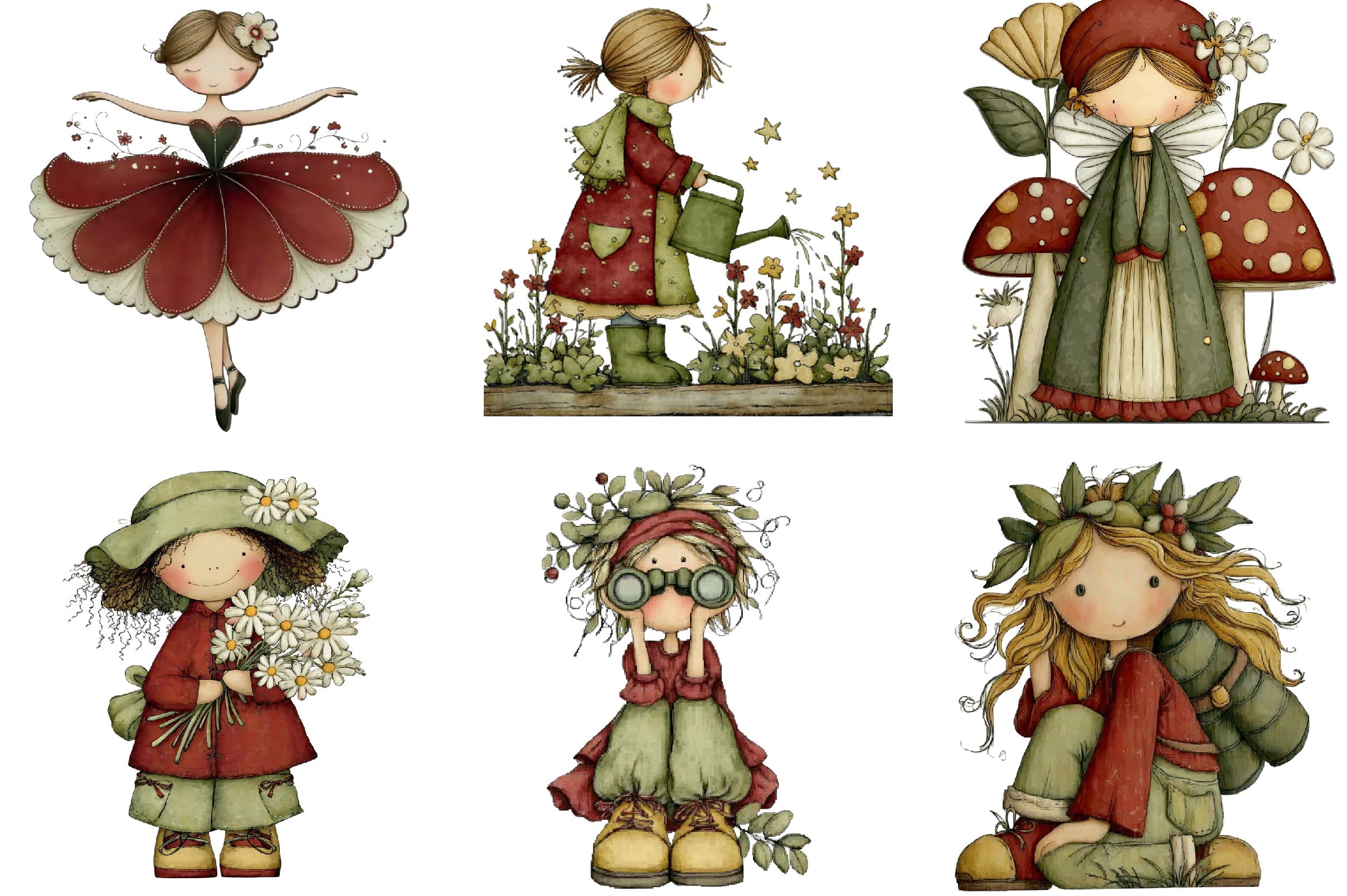 Whimsical Girl Clipart Bundle