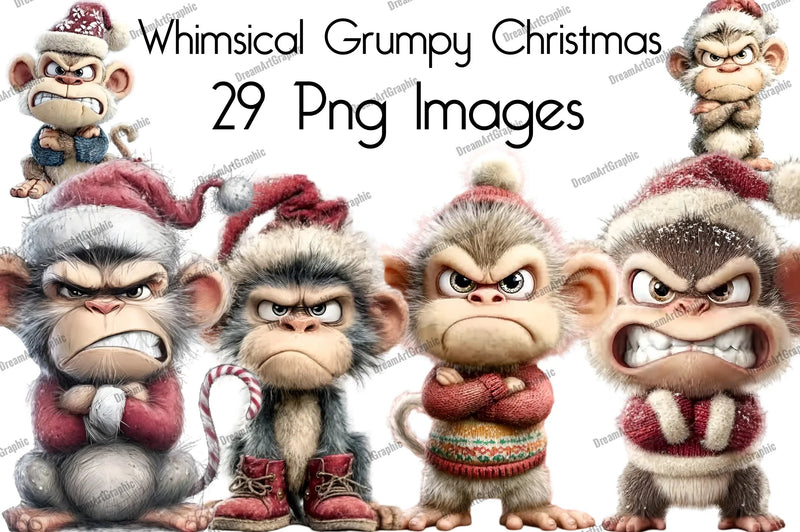 Whimsical Grumpy Christmas Clipart Bundle - CraftNest - Digital Crafting and Art