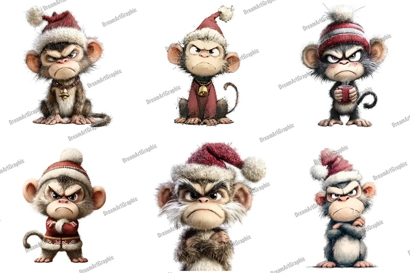 Whimsical Grumpy Christmas Clipart Bundle - CraftNest - Digital Crafting and Art