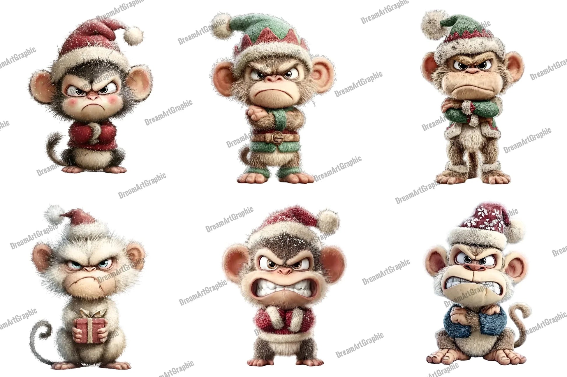 Whimsical Grumpy Christmas Clipart Bundle - CraftNest - Digital Crafting and Art