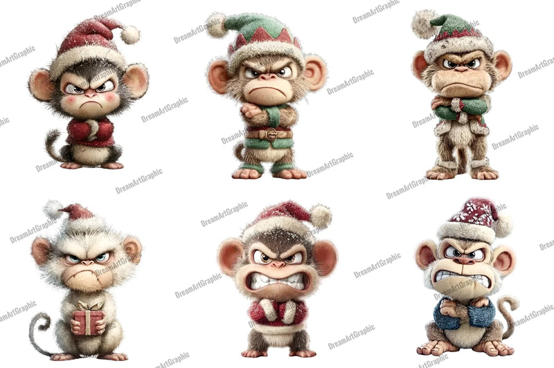 Whimsical Grumpy Christmas Clipart Bundle - CraftNest - Digital Crafting and Art