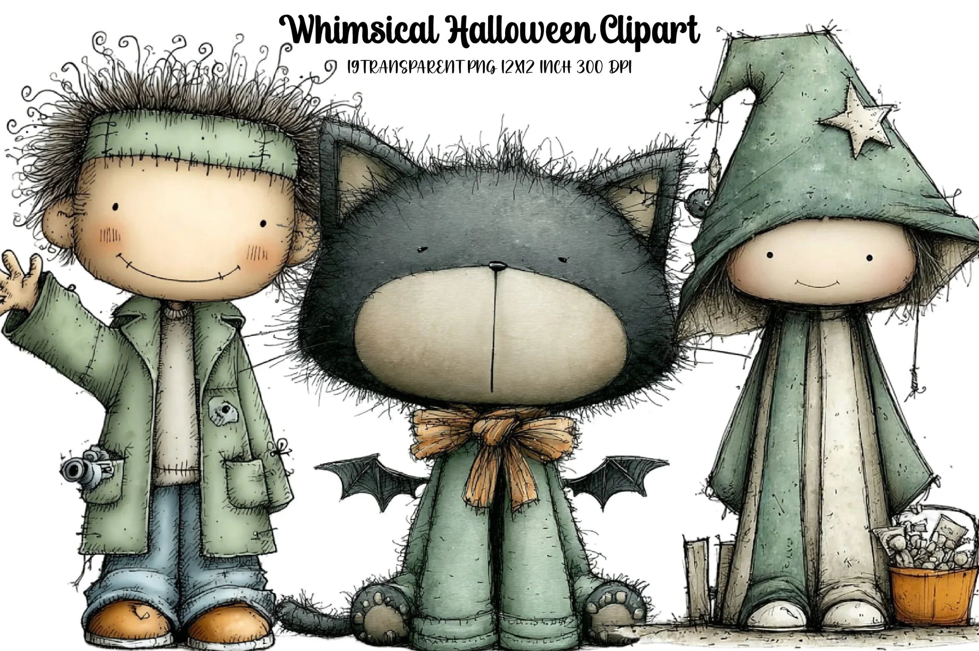 Whimsical Halloween Clipart Bundle - CraftNest - Digital Crafting and Art