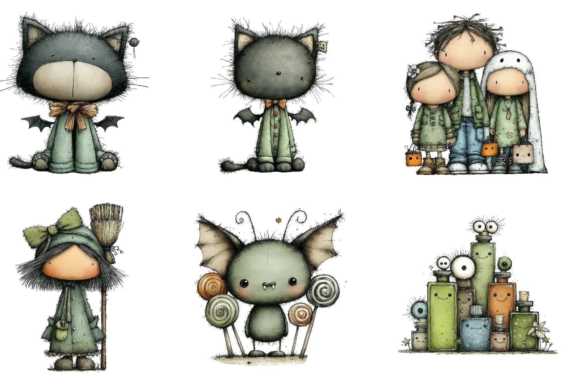 Whimsical Halloween Clipart Bundle - CraftNest - Digital Crafting and Art