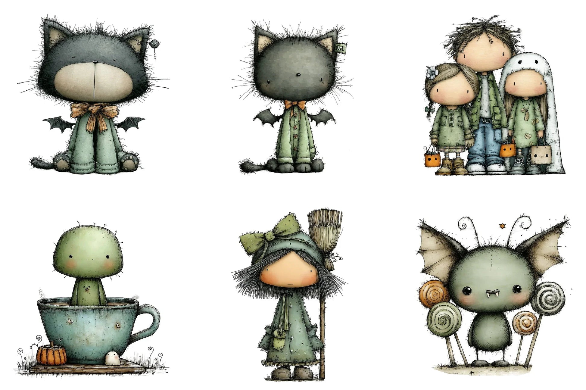 Whimsical Halloween Clipart Bundle - CraftNest - Digital Crafting and Art
