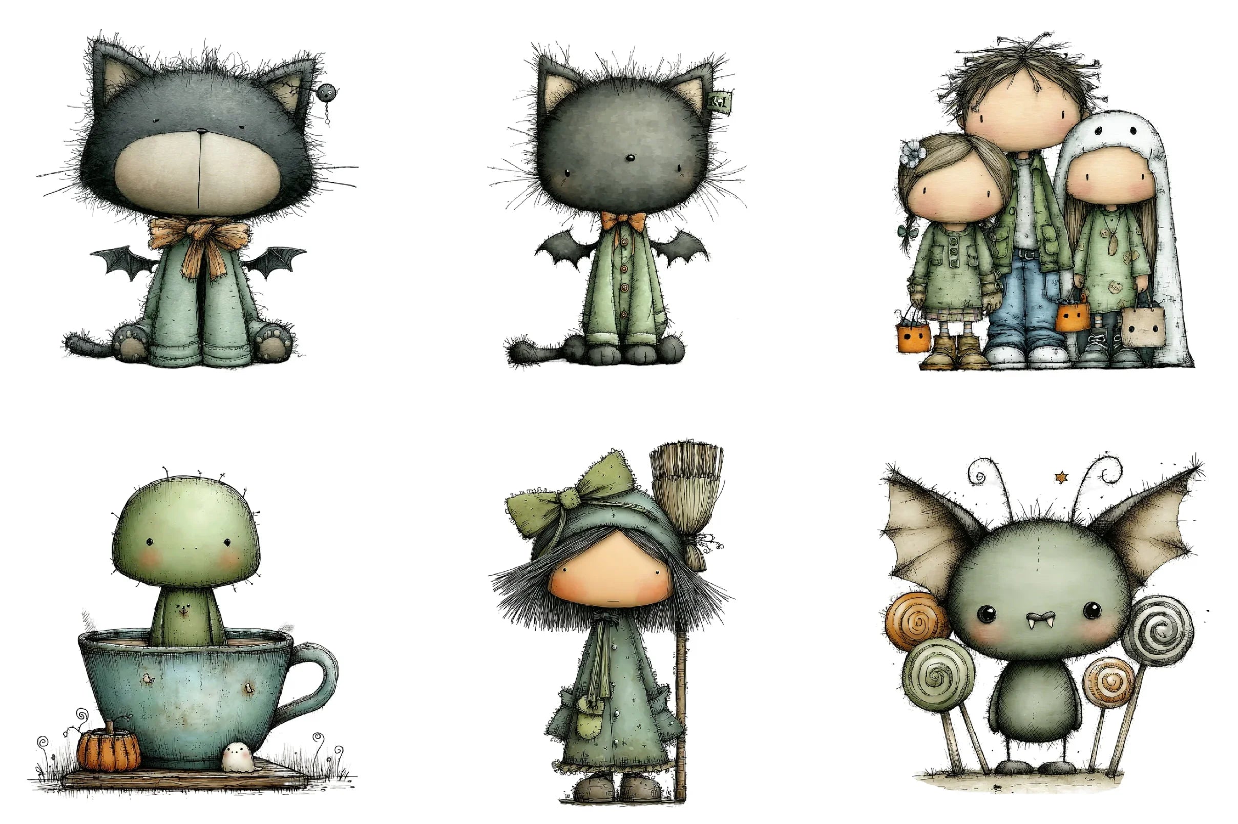 Whimsical Halloween Clipart Bundle - CraftNest - Digital Crafting and Art