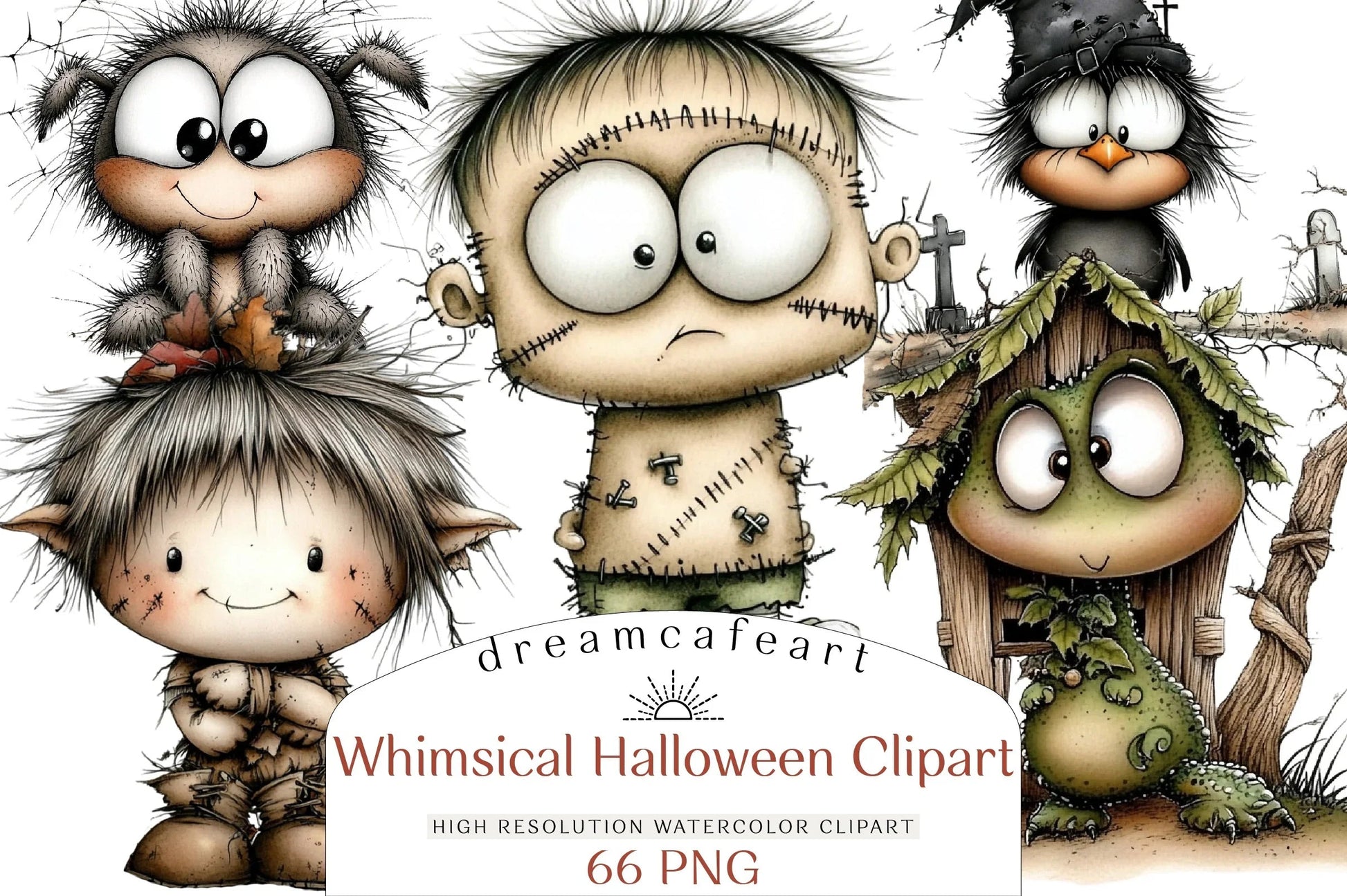 Whimsical Halloween Clipart Bundle - CraftNest - Digital Crafting and Art