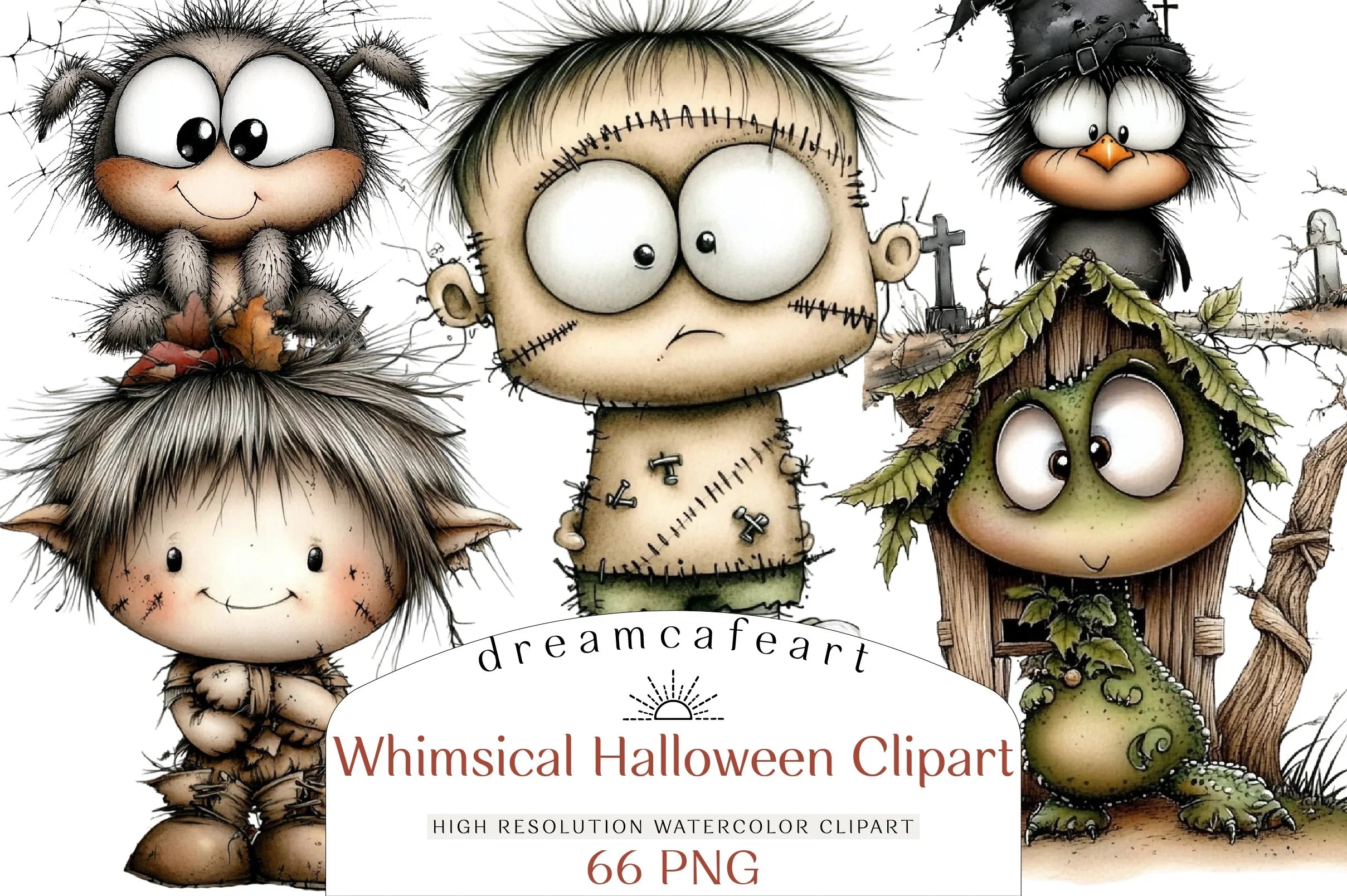 Whimsical Halloween Clipart Bundle - CraftNest - Digital Crafting and Art