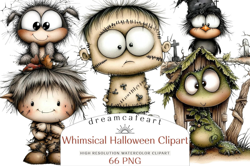 Whimsical Halloween Clipart Bundle - CraftNest - Digital Crafting and Art