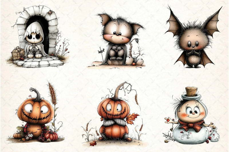 Whimsical Halloween Clipart Bundle - CraftNest - Digital Crafting and Art