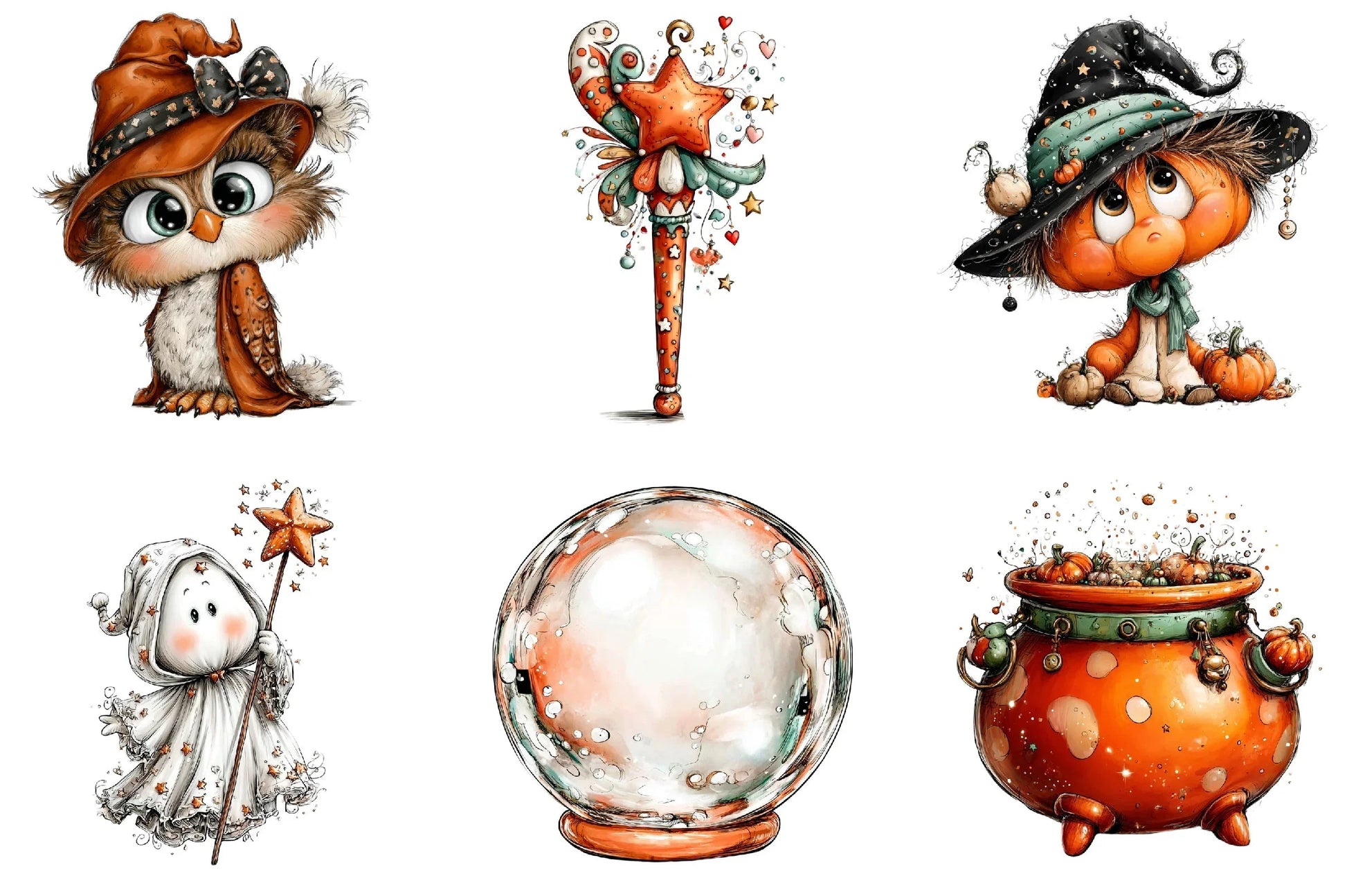 Whimsical Halloween Clipart Bundle - CraftNest - Digital Crafting and Art