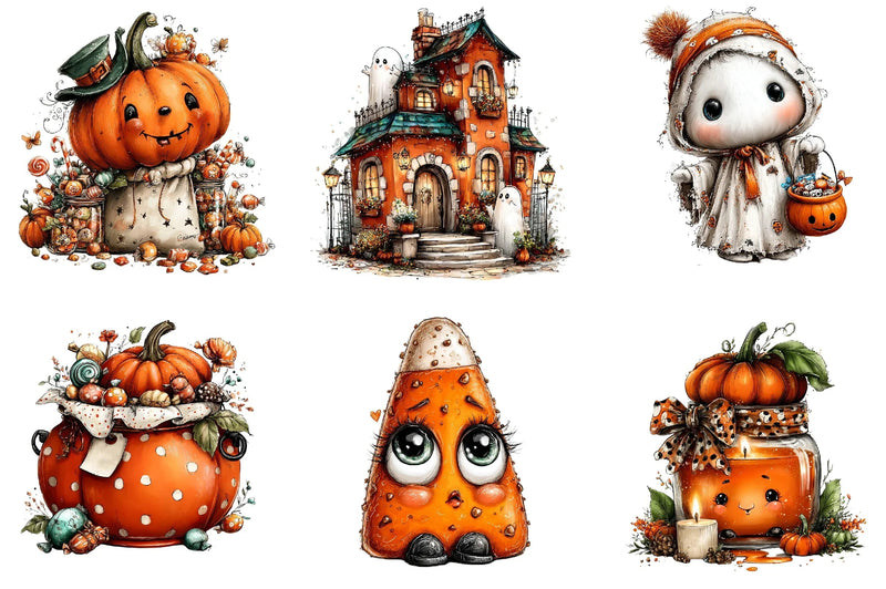 Whimsical Halloween Clipart Bundle - CraftNest - Digital Crafting and Art