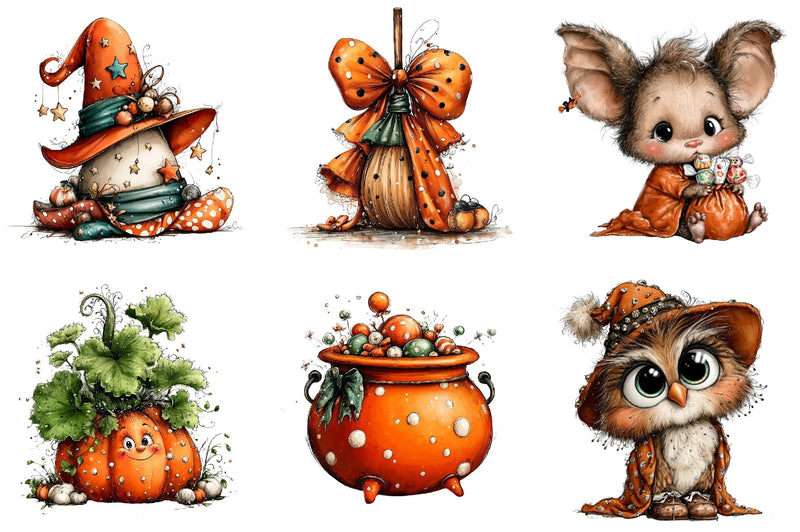 Whimsical Halloween Clipart Bundle - CraftNest - Digital Crafting and Art