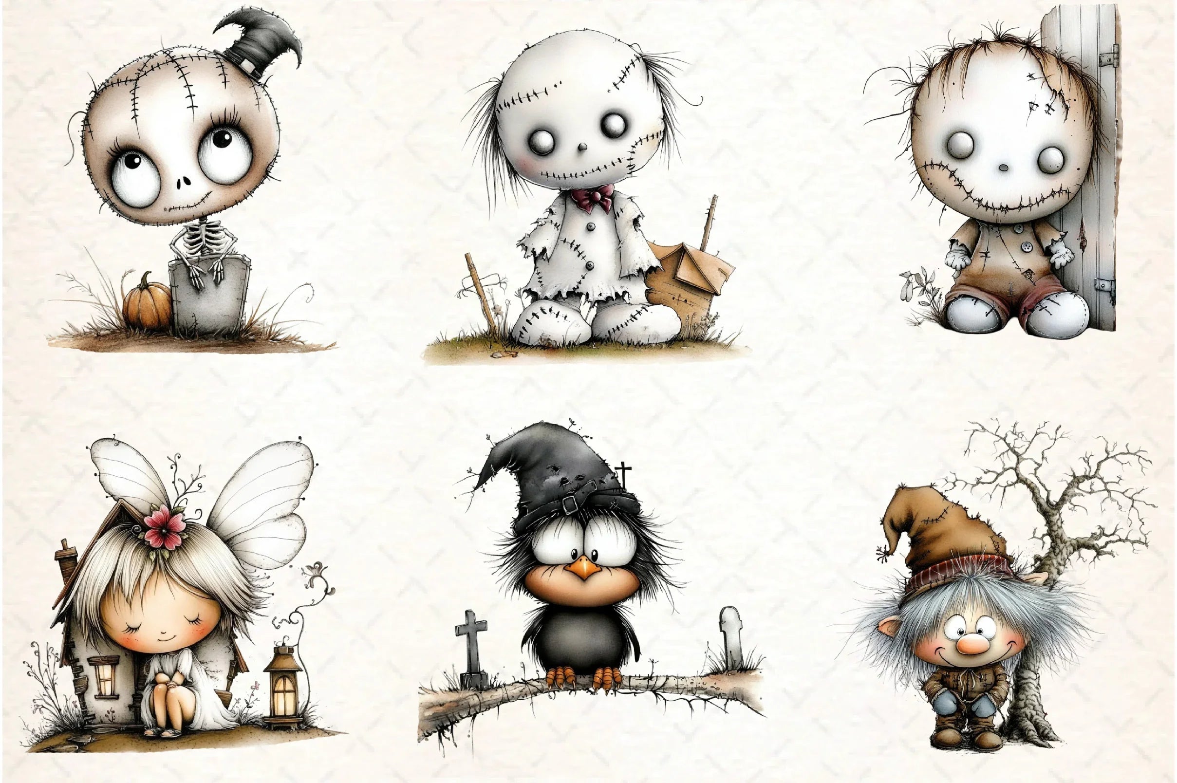 Whimsical Halloween Clipart Bundle - CraftNest - Digital Crafting and Art