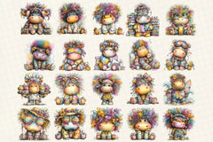 Whimsical Hippopotamus Clipart Bundle - CraftNest - Digital Crafting and Art