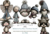 Whimsical Icy Blue Christmas Clipart Bundle