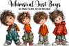 Whimsical Boys Clipart Bundle