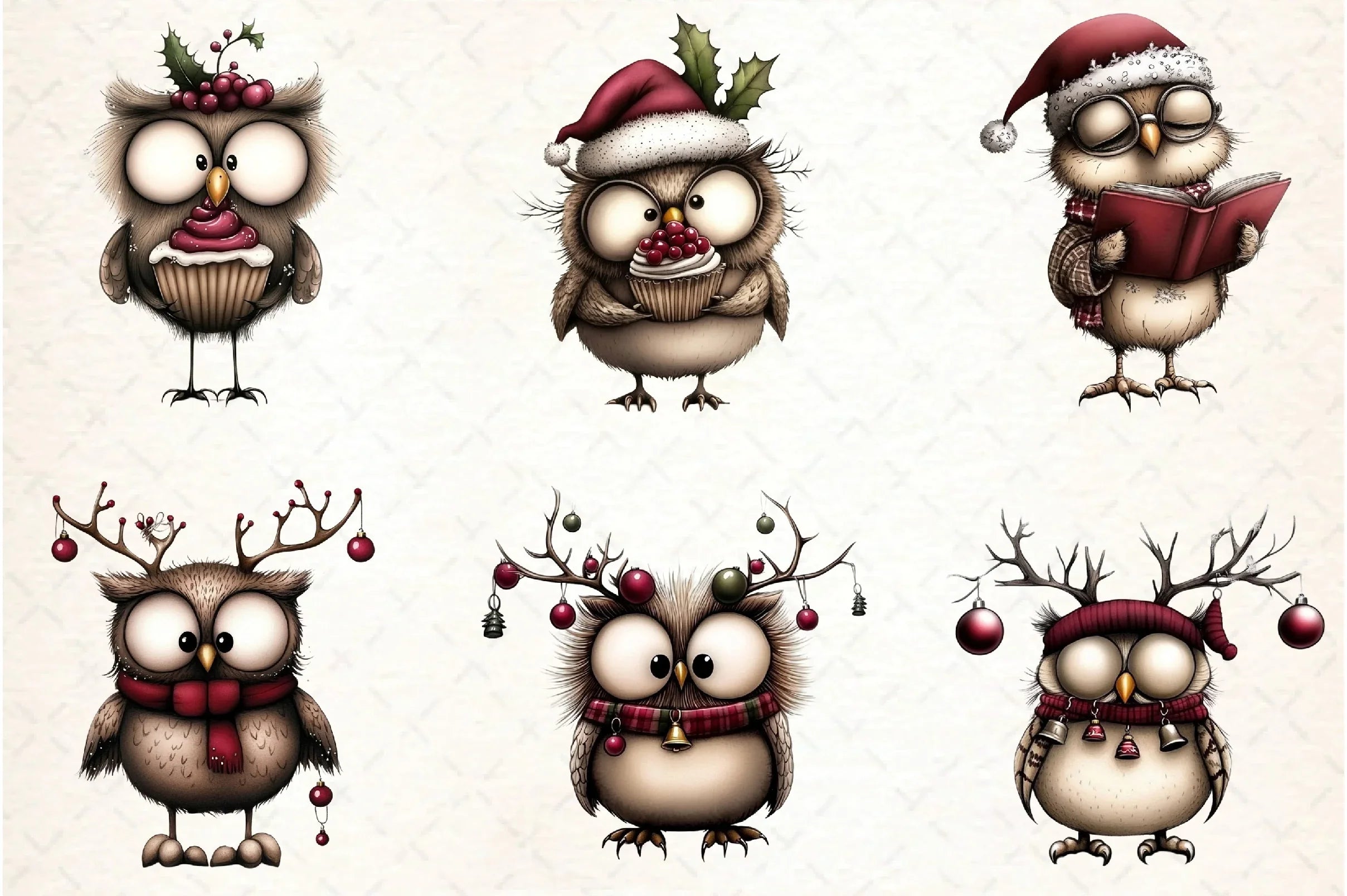 Whimsical Owl Clipart Bundle - CraftNest - Digital Crafting and Art