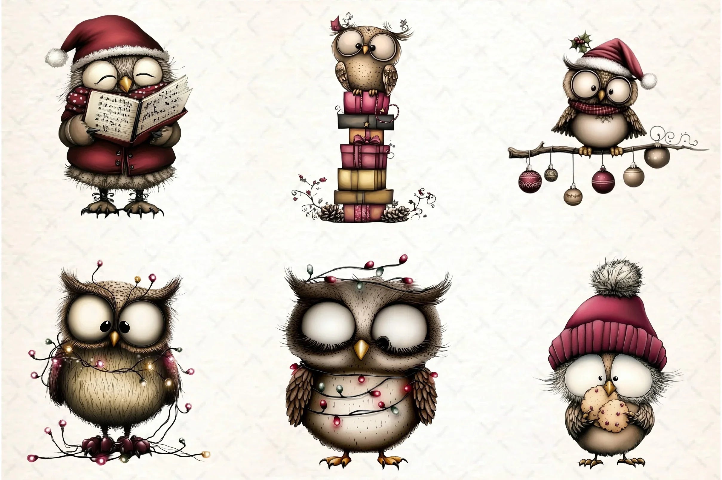 Whimsical Owl Clipart Bundle - CraftNest - Digital Crafting and Art
