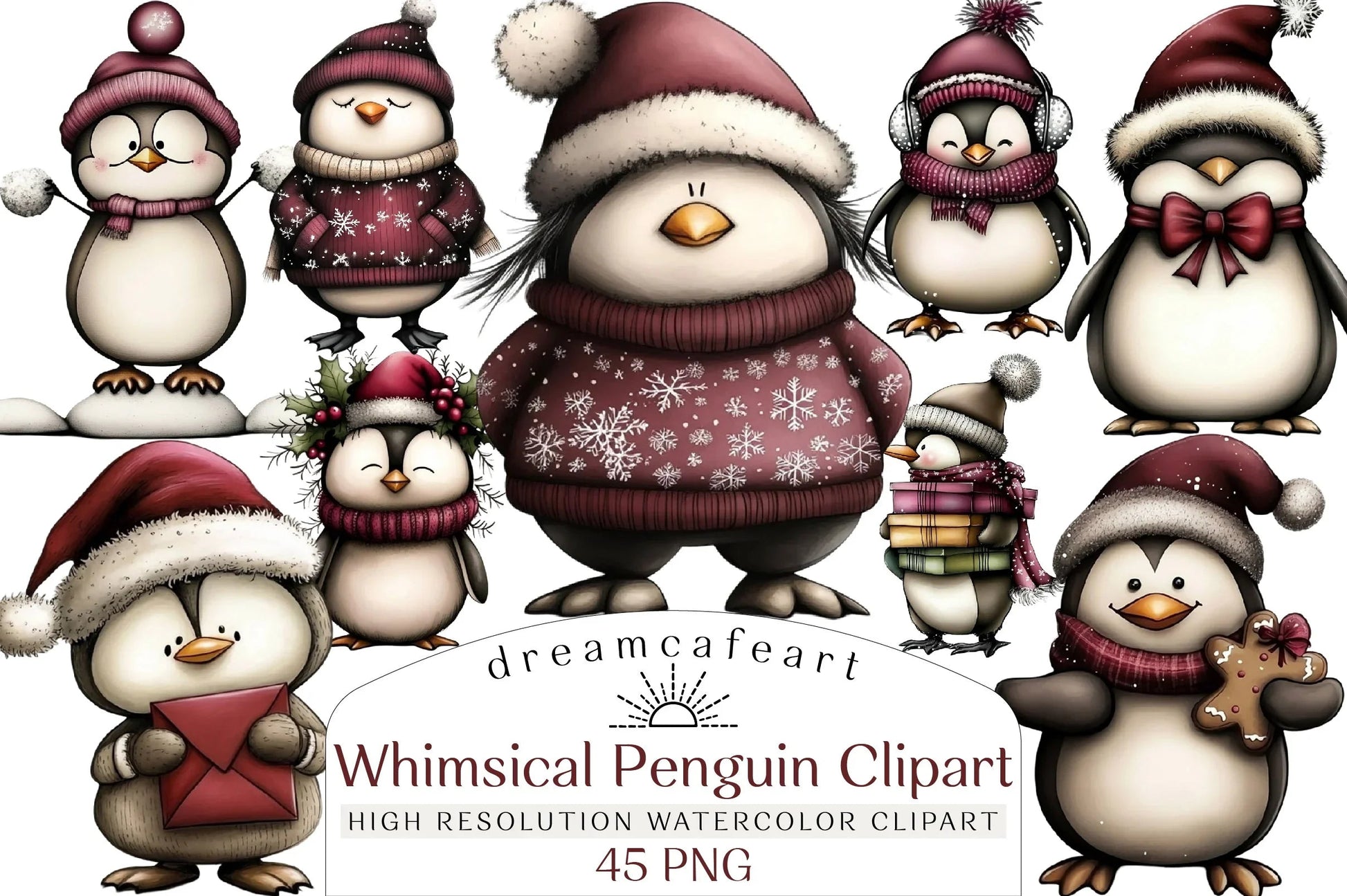 Whimsical Penguin Clipart Bundle - CraftNest - Digital Crafting and Art