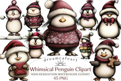 Whimsical Penguin Clipart Bundle - CraftNest - Digital Crafting and Art