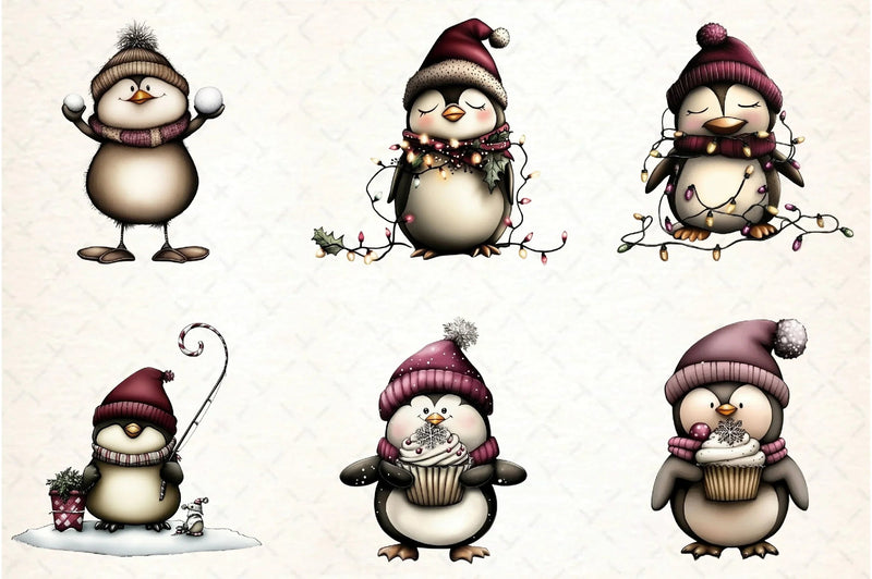 Whimsical Penguin Clipart Bundle - CraftNest - Digital Crafting and Art