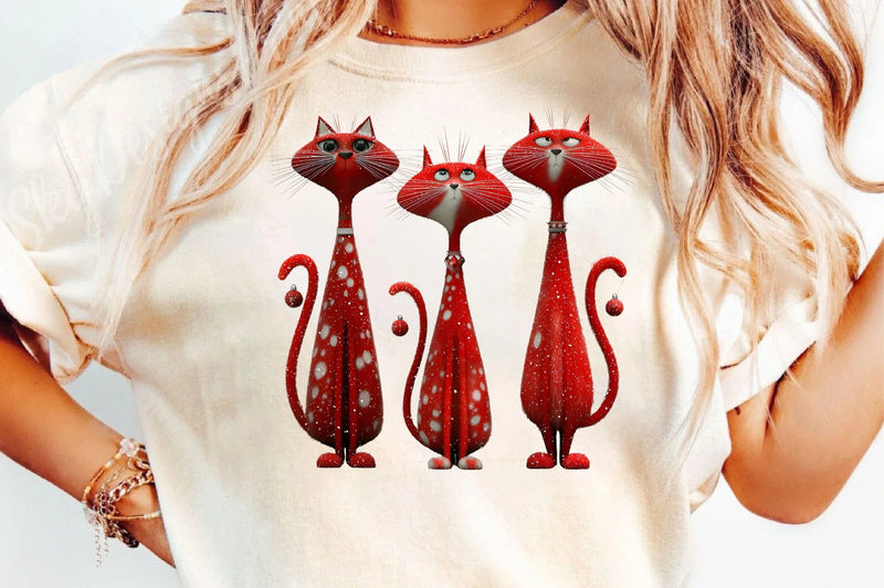Whimsical Quirky Christmas Cats Clipart Bundle - CraftNest - Digital Crafting and Art