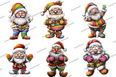 Whimsical Rainbow Santa Clipart Bundle - CraftNest - Digital Crafting and Art