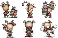 Whimsical Reindeer Clipart Bundle - CraftNest - Digital Crafting and Art