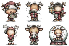 Whimsical Reindeer Clipart Bundle - CraftNest - Digital Crafting and Art
