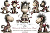 Whimsical Rocking Horse Clipart Bundle
