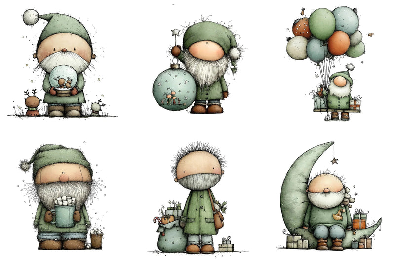 Whimsical Santa Clipart Bundle - CraftNest - Digital Crafting and Art