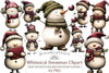 Whimsical Snowman Clipart Bundle