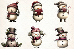 Whimsical Snowman Clipart Bundle - CraftNest - Digital Crafting and Art