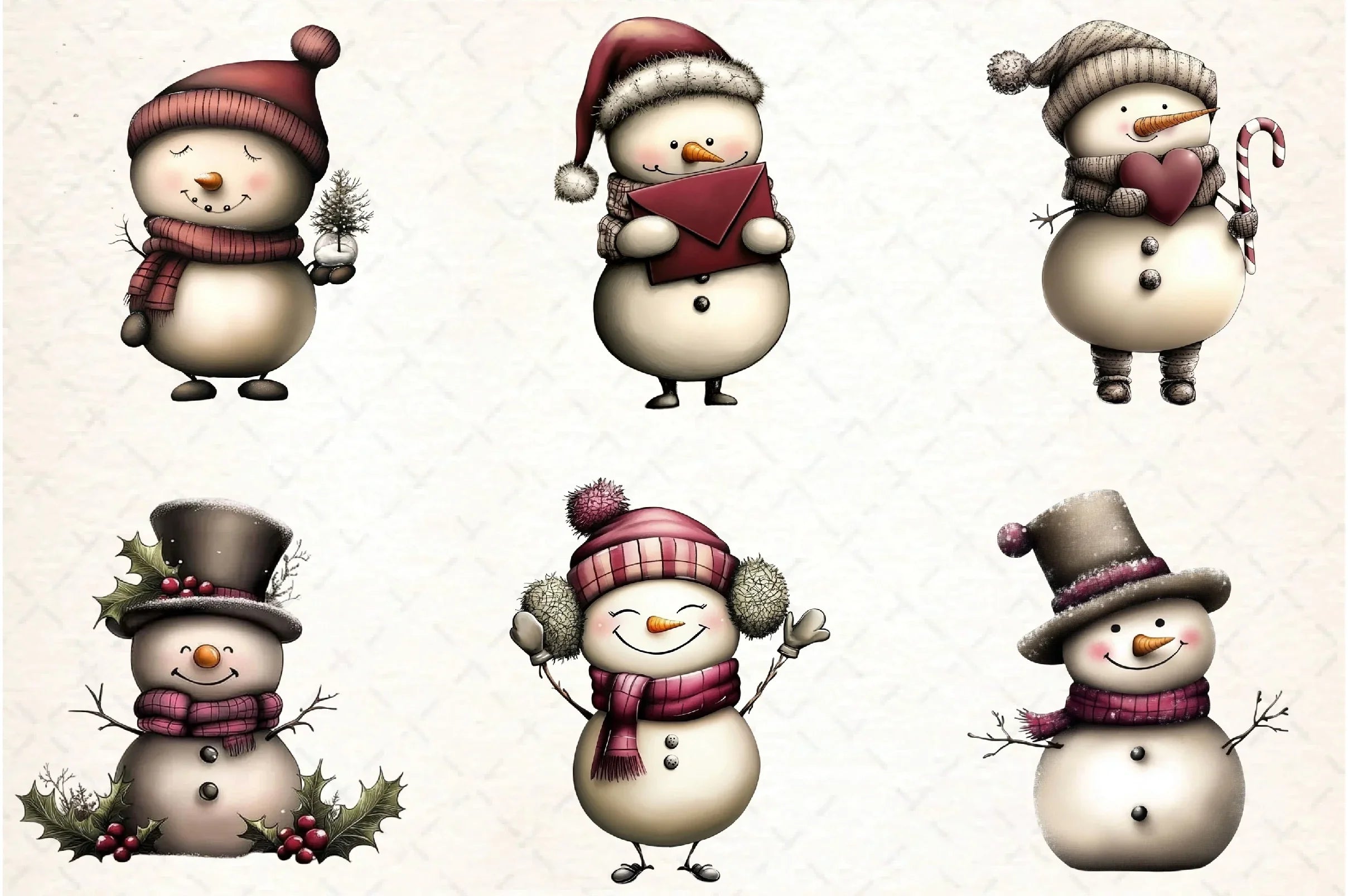 Whimsical Snowman Clipart Bundle - CraftNest - Digital Crafting and Art