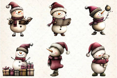 Whimsical Snowman Clipart Bundle - CraftNest - Digital Crafting and Art