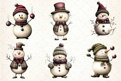 Whimsical Snowman Clipart Bundle - CraftNest - Digital Crafting and Art