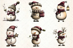 Whimsical Snowman Clipart Bundle - CraftNest - Digital Crafting and Art