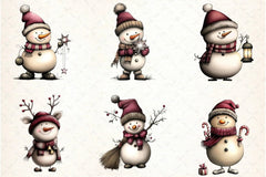 Whimsical Snowman Clipart Bundle - CraftNest - Digital Crafting and Art