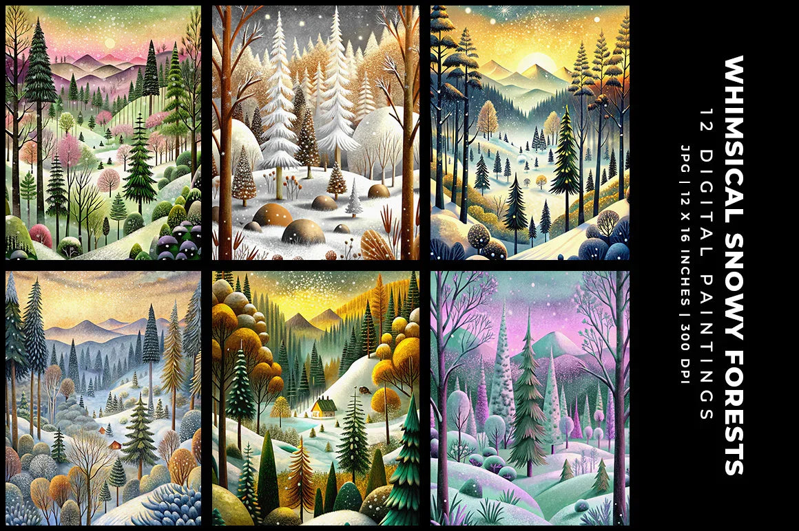 Whimsical Snowy Forests - CraftNest - Digital Crafting and Art