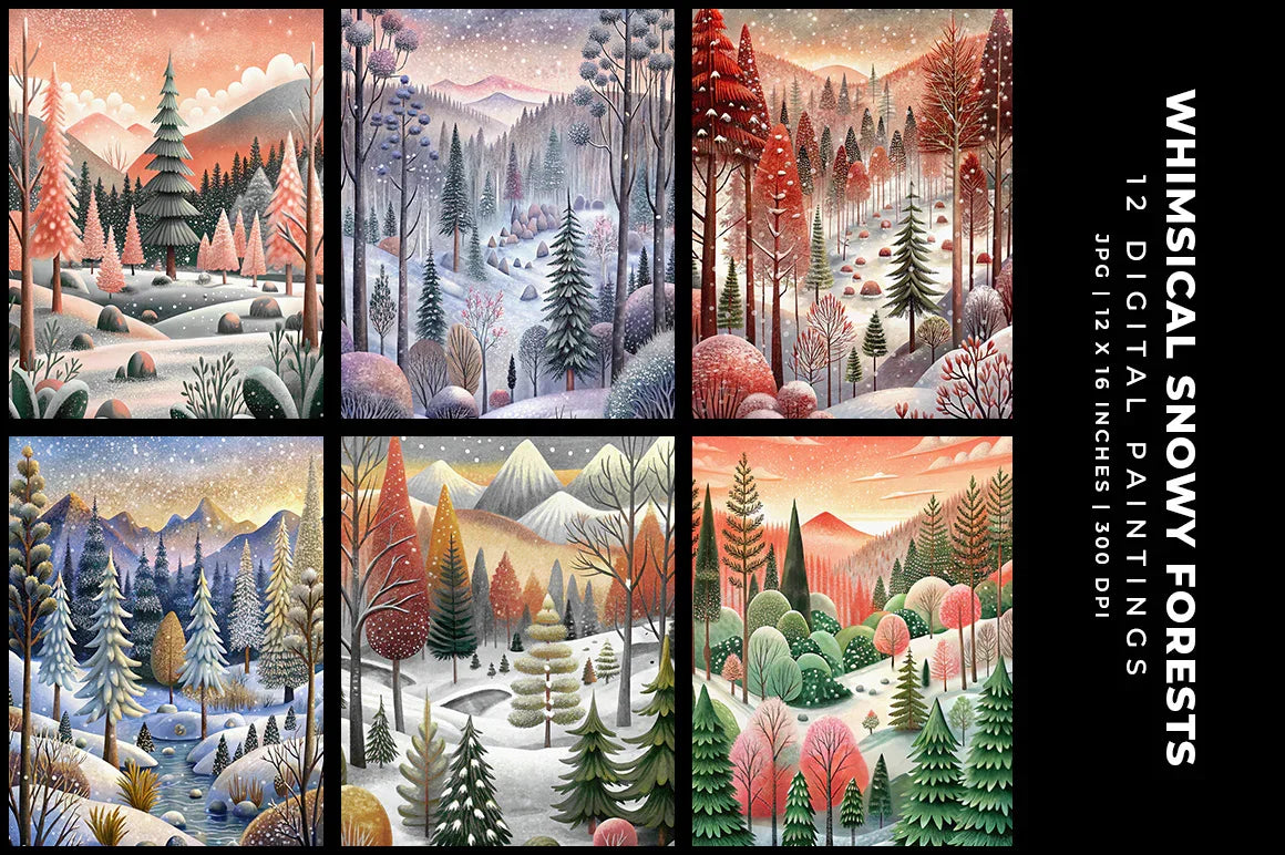 Whimsical Snowy Forests - CraftNest - Digital Crafting and Art