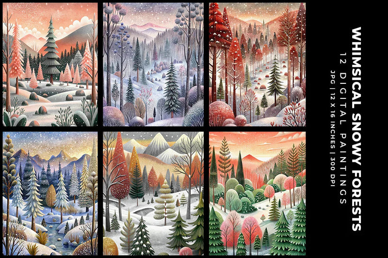 Whimsical Snowy Forests - CraftNest - Digital Crafting and Art