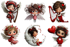 Whimsical Valentine Angel Clipart Bundle - CraftNest - Digital Crafting and Art